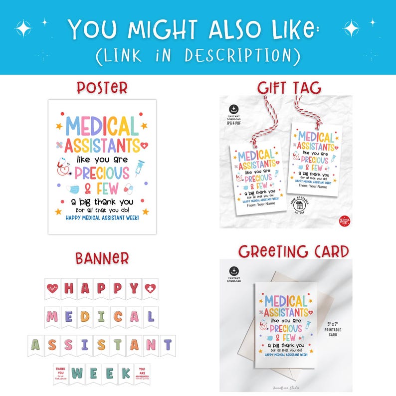 Medical Assistant Week Gift Tags – Printable MA Appreciation Thank You ...