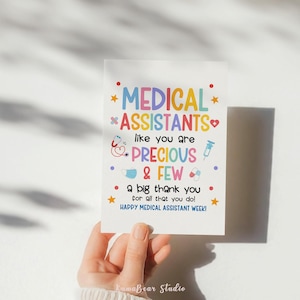 MA Week Greeting Card, Medical Assistant Appreciation Card Printable, Thank You Card, 5x7 (PDF JPG)