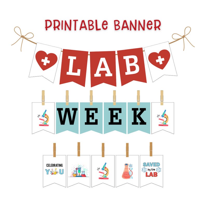 Printable Lab Week Banner, Medical Laboratory Professional Appreciation ...