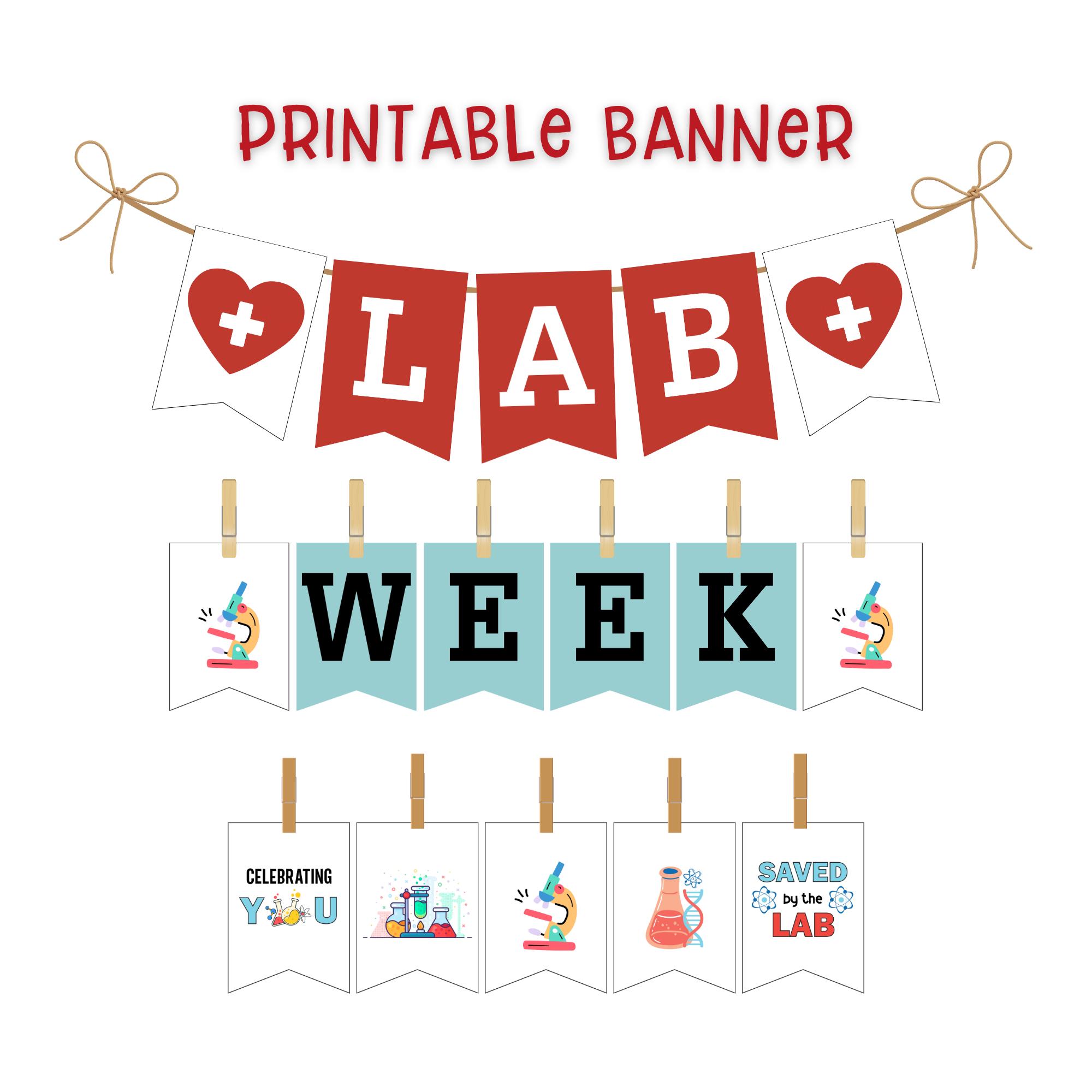 Printable Lab Week Banner, Medical Laboratory Professional Appreciation ...
