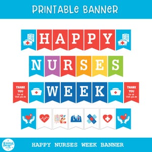 Nurses Week Banner Printable, Nurse Appreciation Week Printable, Nurse Week Decorations, Nurses Week Bulletin Board, Nurses Day Banner
