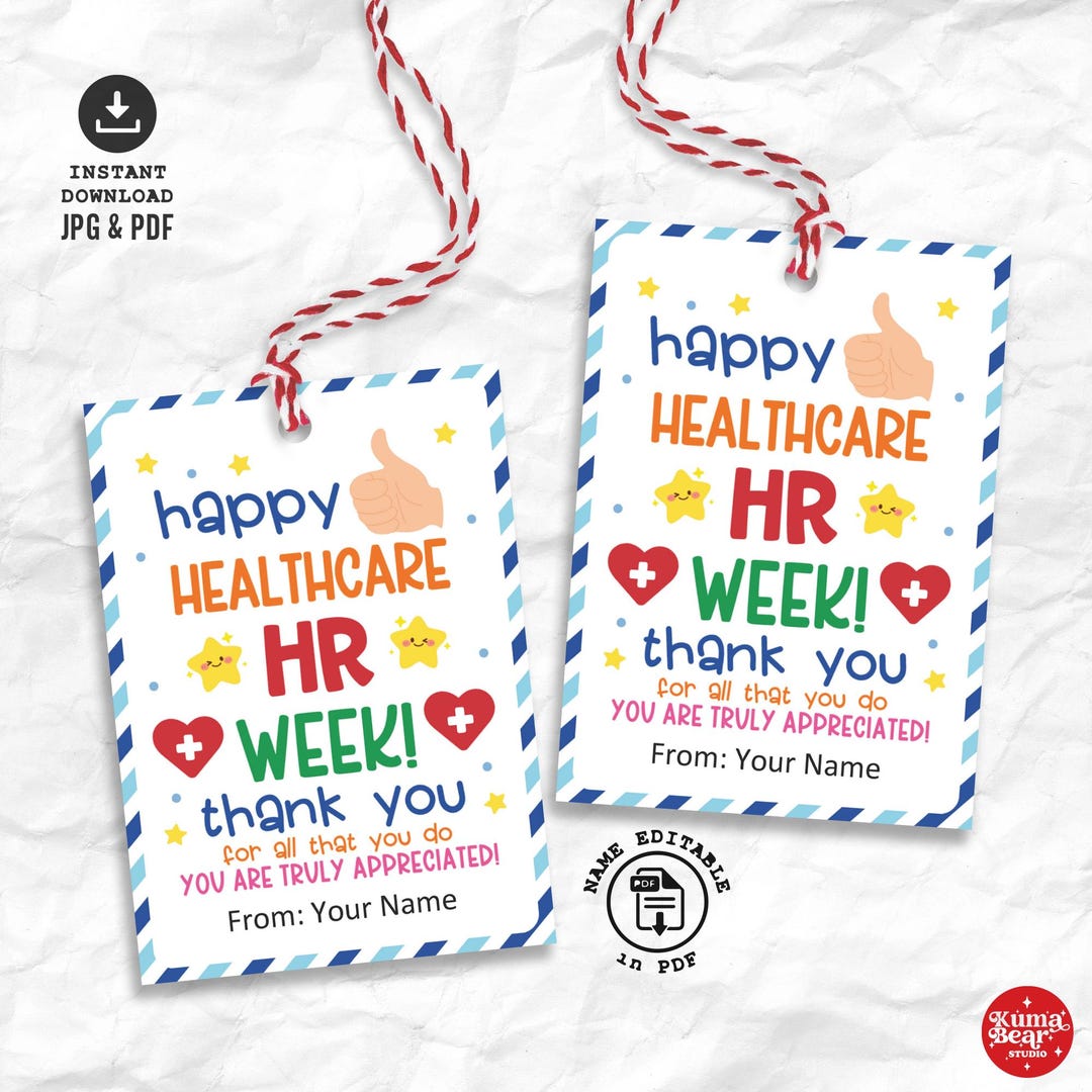 Healthcare HR Week Printable Tag, Healthcare HR Professionals Week Tags ...