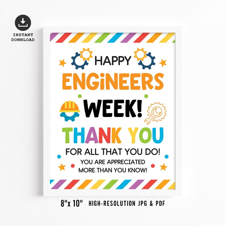 Engineers Week Sign Printable, Engineering Appreciation Poster ...