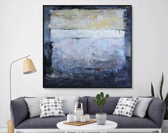 dark blue painting original abstract painting on canvas large abstract wall art modern canvas art blue wall art on canvas handmade art EM213