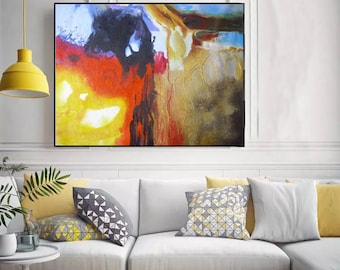 large abstract painting on canvas, original oil painting abstract, large canvas wall art, modern abstract art, original canvas art EM184