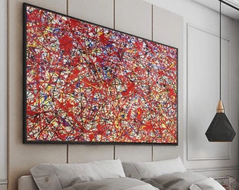 extra large abstract art, red painting on canvas original, modern abstract painting on canvas,oversized wall art,contemporary painting EM225