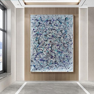 Jackson Pollock style painting on canvas original abstract canvas art splatter painting large abstract art Pollock canvas painting EM235