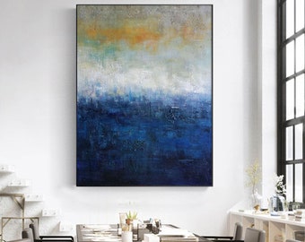 blue painting original abstract painting on canvas abstract wall art original wall art extra large wall art abstract canvas art EM194