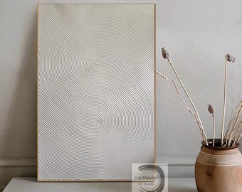 Original White Abstract Painting –  Large Handmade Abstract Canvas Art  – Modern Minimalist Abstract Artwork E29