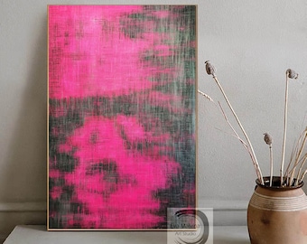 large canvas wall art, pink painting on canvas, original abstract oil painting, modern abstract painting canvas, textured wall art E28