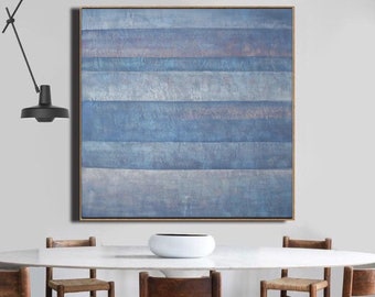 large blue abstract painting on canvas, extra large wall art abstract, modern abstract art, large abstract wall art, oversized wall art EM62