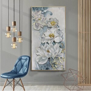 original abstract painting on canvas floral wall art painting original flower painting large abstract wall art living room painting E70