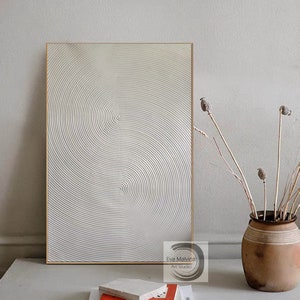 arte de parede original pintura abstrata grande arte de parede branca pintura texturizada 3D branca sala de estar pintura abstrata arte minimalista branca E29