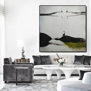 large canvas wall art abstract, monk painting, original abstract oil painting, modern abstract painting on canvas, contemporary art EM197
