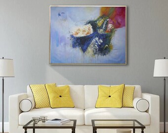 large abstract oil painting, living room wall art, contemporary abstract wall art, original abstract painting, modern wall art canvas EM171