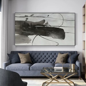 Black and White Art, Abstract Painting, Canvas Art, Black and White Wall Art, Large Oil Painting, Abstract Art, Abstract Canvas Art EM47