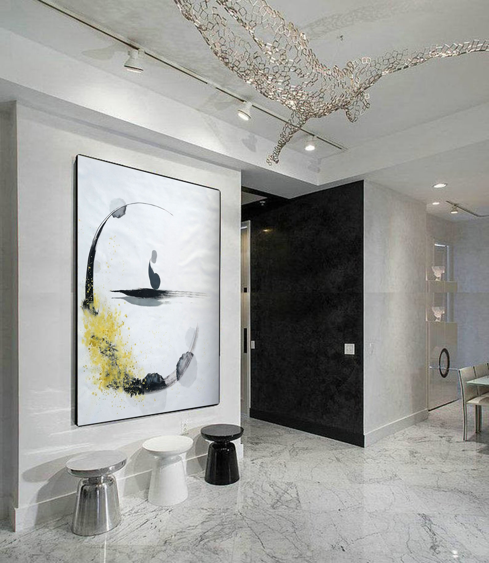 Large oil painting on canvas white painting modern abstract Etsy