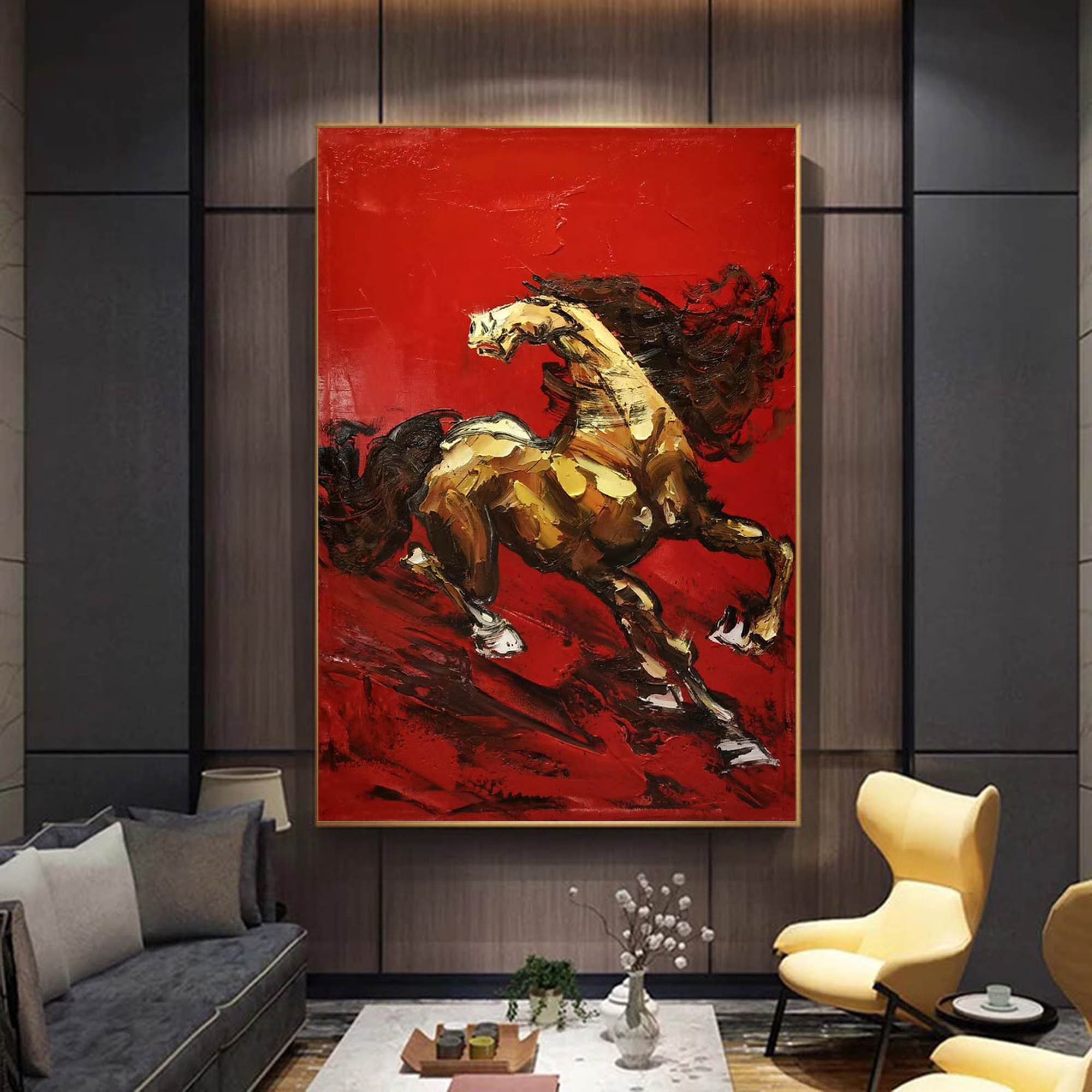 Modern Abstract Painting Original Horse Painting on Canvas - Etsy