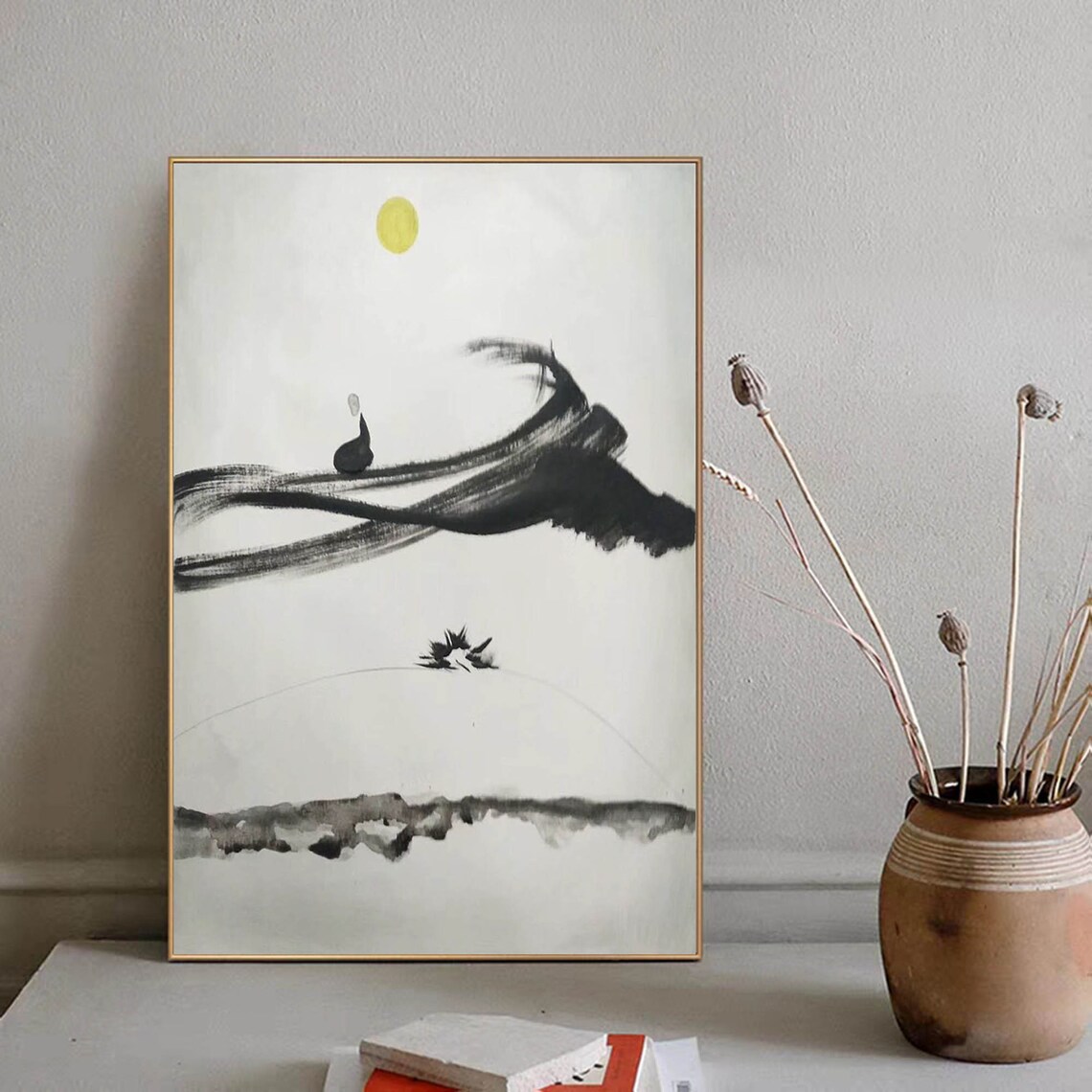 Extra Large Wall Art Abstract Monk Painting on Canvas Modern - Etsy