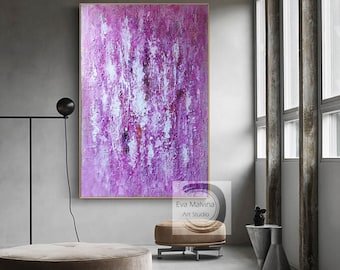 extra large abstract art, purple painting on canvas, modern abstract canvas art, living room painting on canvas, oversized wall art EM13