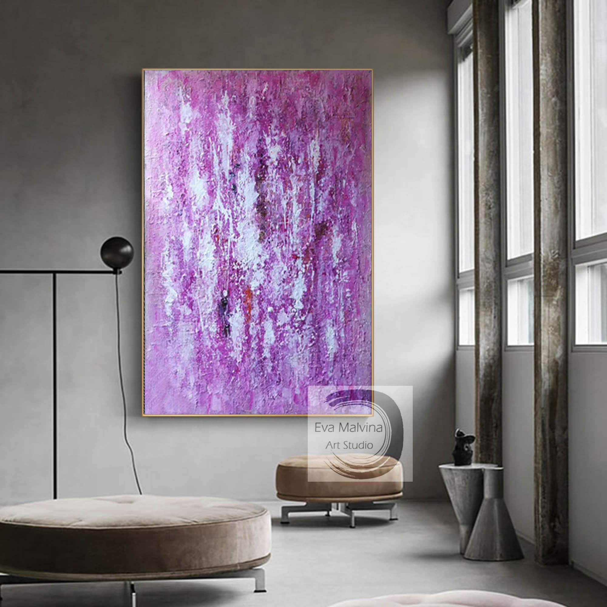 その他 EVA Canvas Art (Large) Extra Large Abstract Art, Purple Painting on Canvas, Modern