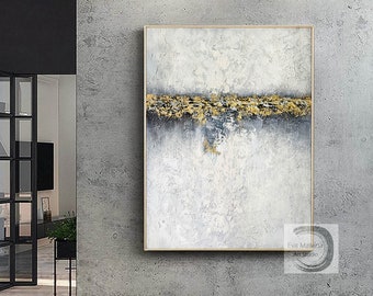 pintura de oro gran lienzo abstracto arte mural rico en textura pintura abstracta original pintura abstracta moderna arte mural abstracto arte contemporáneo E54