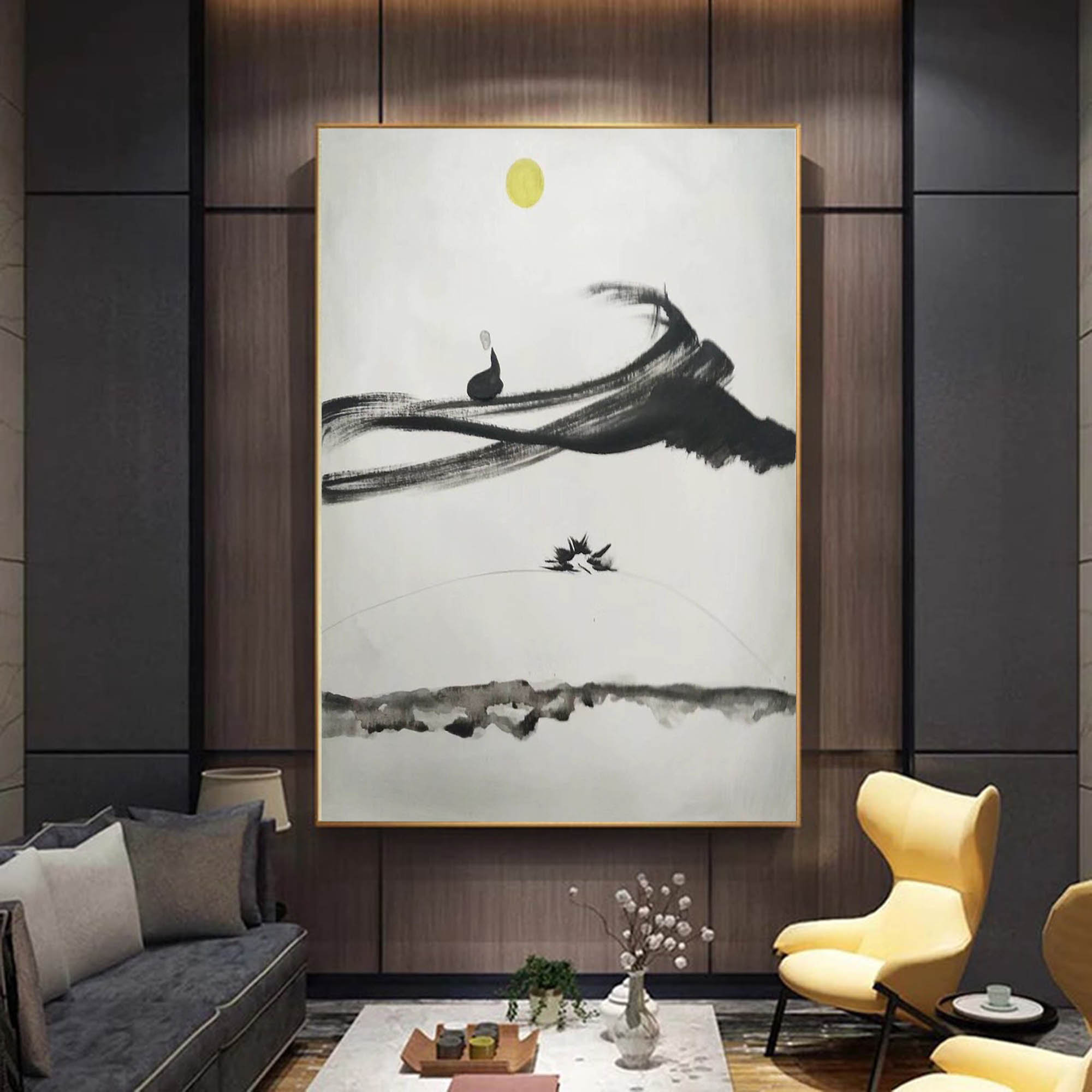 Extra Large Wall Art Abstract, Monk Painting on Canvas, Modern Abstract ...