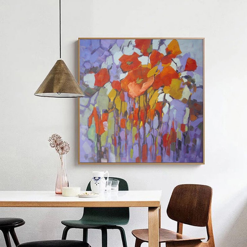 Large Acrylic Painting Hand Painted Large Canvas Art for Etsy