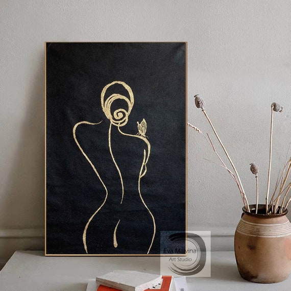 Black Painting Extra Large Canvas Art Contemporary Wall on Etsy