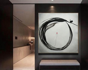 青い絵画手作り、特大壁アートキャンバス上の抽象画、オリジナルの抽象