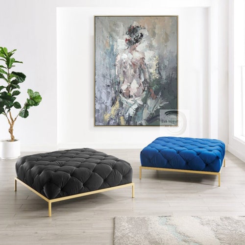 Nude Female Wall Art Original Oil painting on Canvas Woman Painting shops Large Canvas Painting Living Room Wall Art Abstract Canvas Art E60