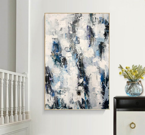 抽象画オリジナル大型、モダン抽象壁アート、キャンバス