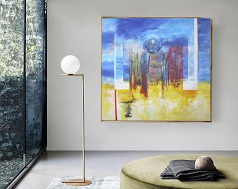 modern abstract wall art, contemporary wall art, large canvas art, original abstract painting on canvas, extra large abstract art EM116