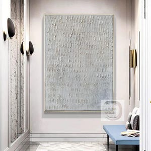 Art mural texturé beige pur, peinture blanc crème, art mural minimaliste beige pour salon, grande peinture texturée 3D sur toile E126