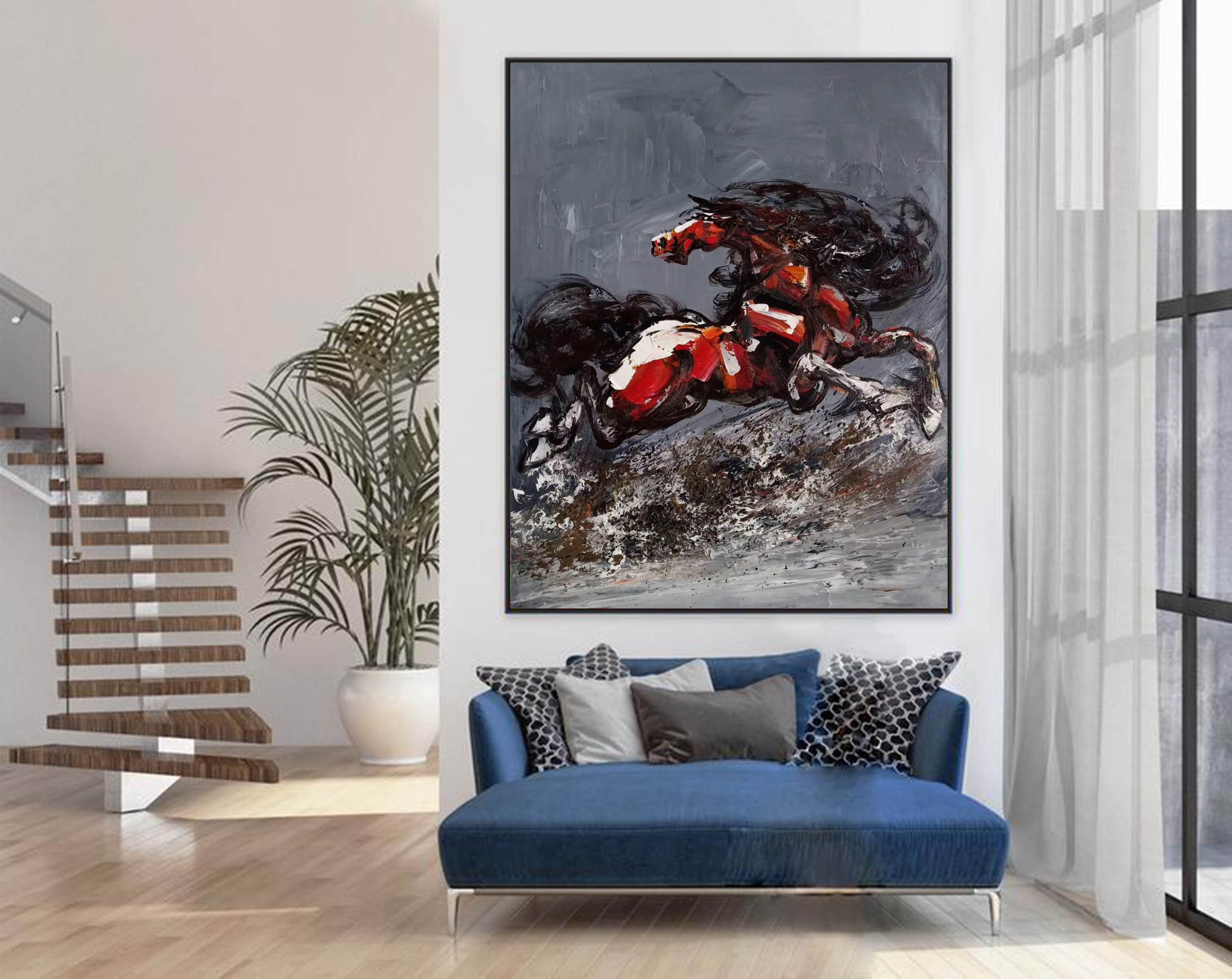 Extra Large Canvas Wall Art Horse Painting on Canvas | Etsy