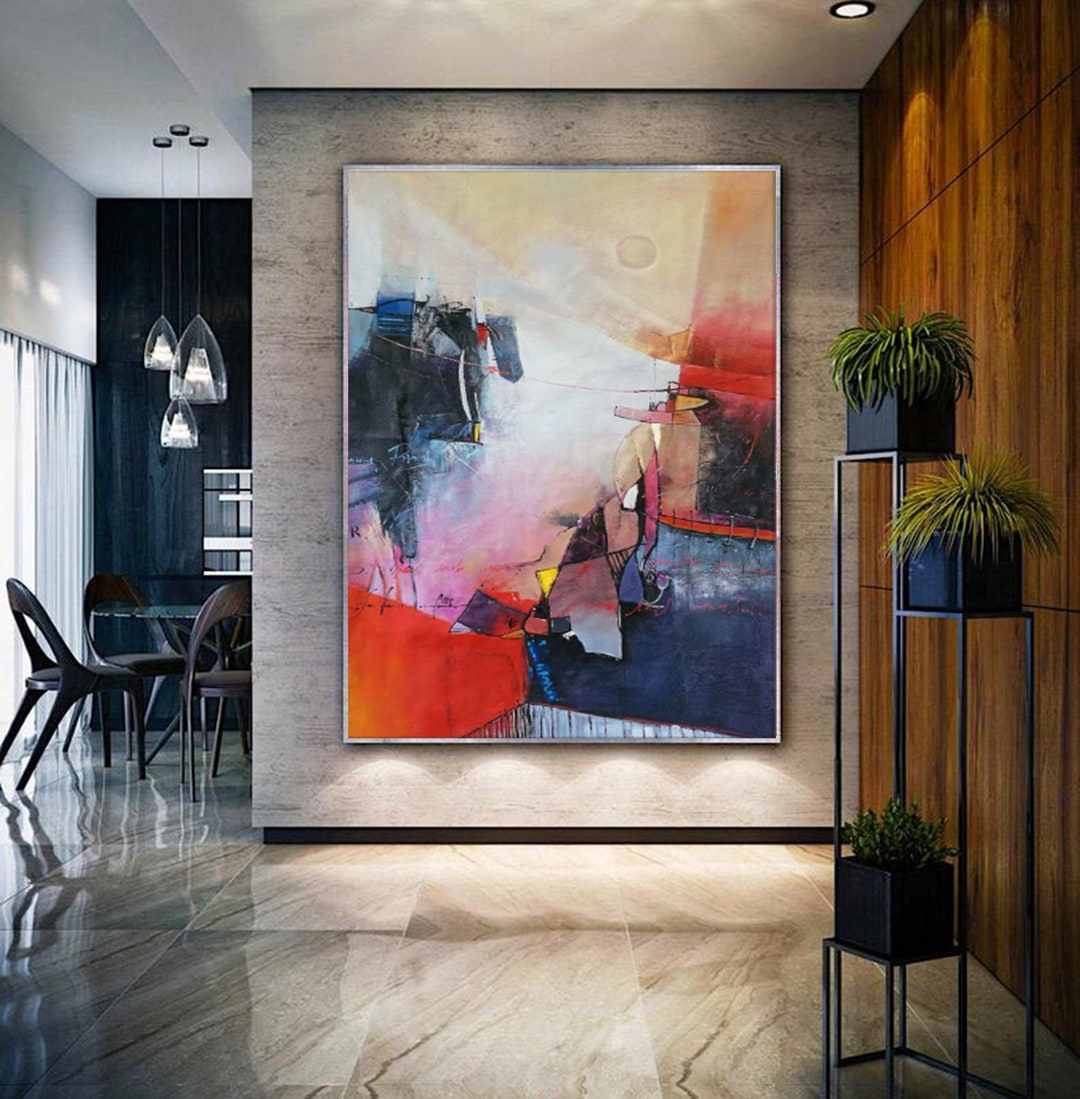 Original Abstract Painting, Living Room Wall Art Canvas, Abstract ...