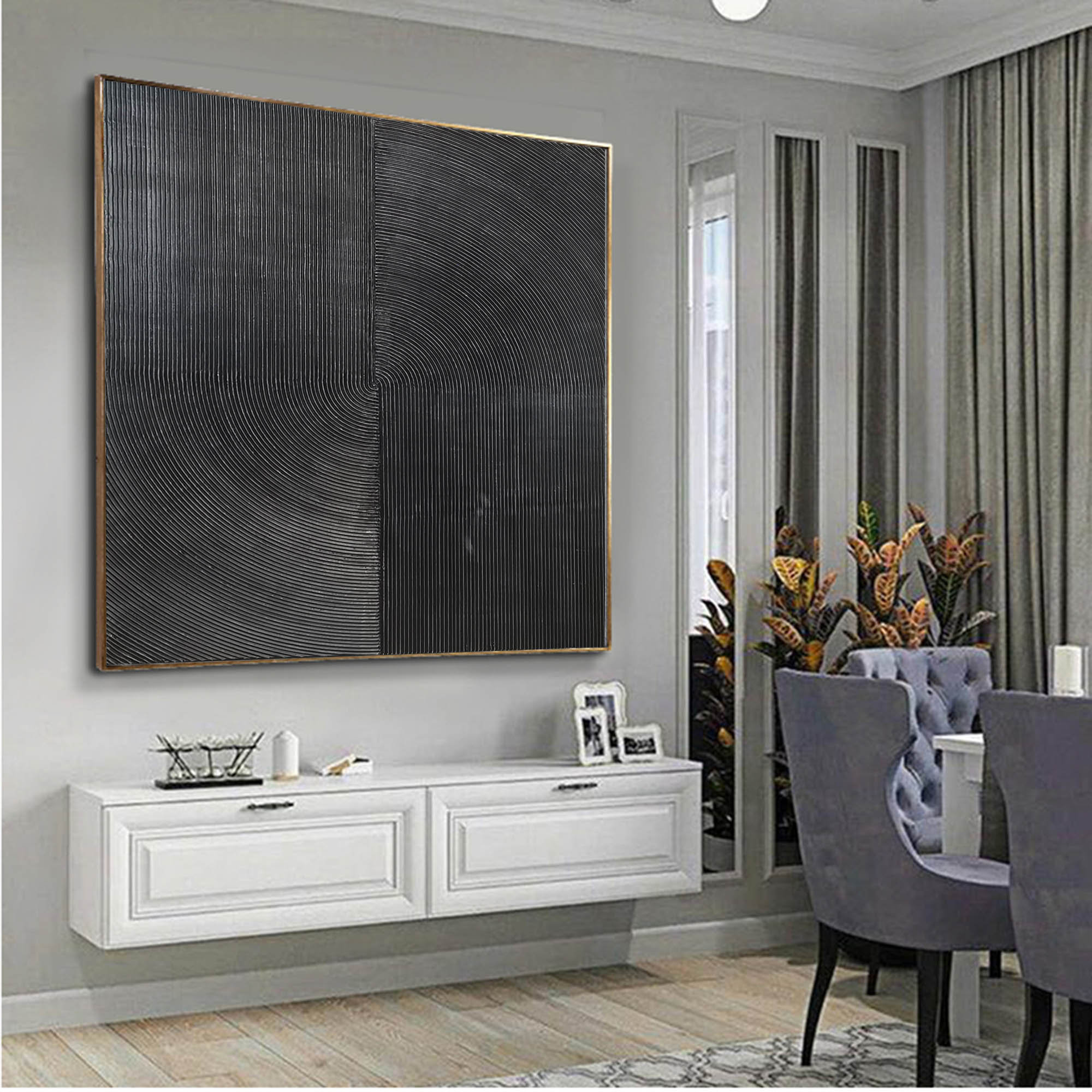 Very Black Painting on Canvas Original Oil Painting on Etsy UK