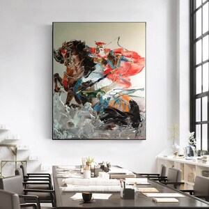 abstract acrylic painting, oversized abstract wall art, horse painting on canvas, modern art painting, modern wall art canvas EM760