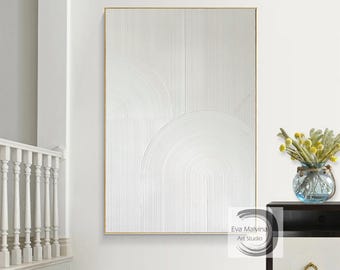 white 3D textured art white abstract art white abstract wall art white textured painting canvas white wall art white abstract painting E73