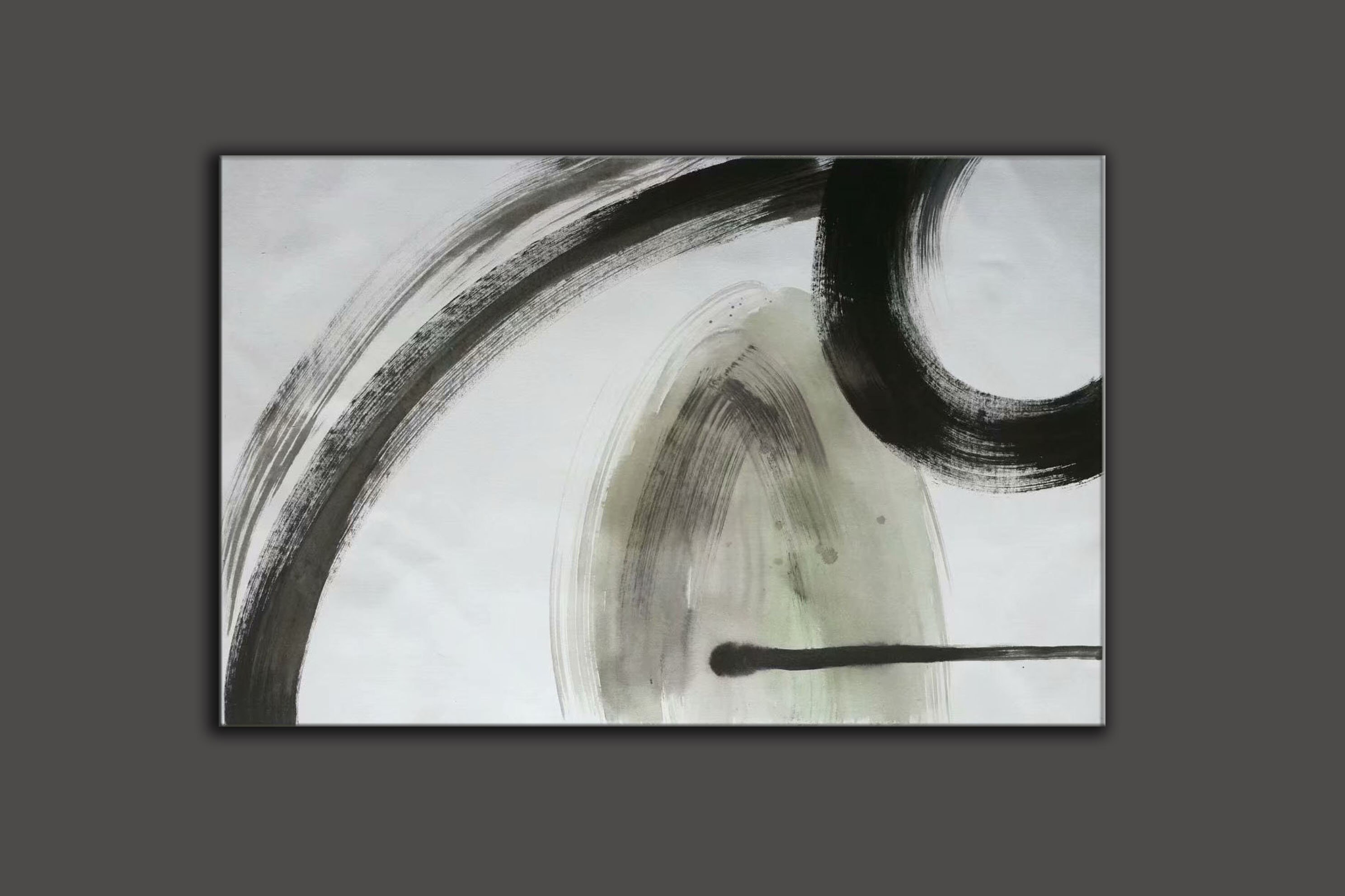 Original Abstract Canvas Art, Black and White Wall Art Abstract, Large ...