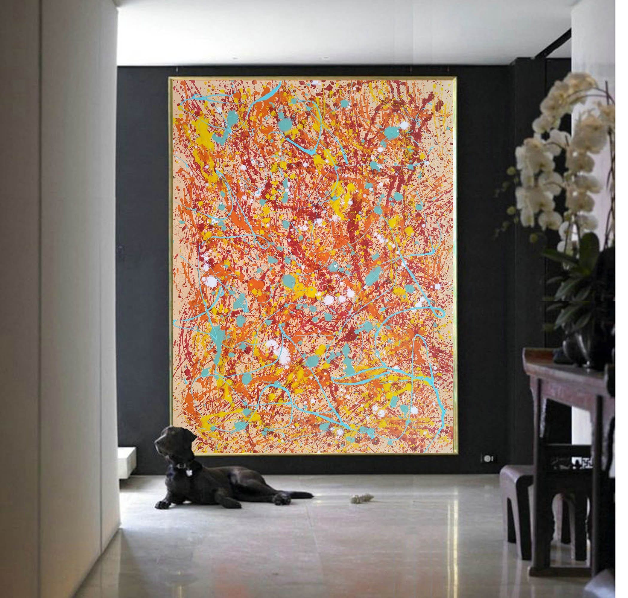Modern abstract painting on canvas extra large wall art | Etsy