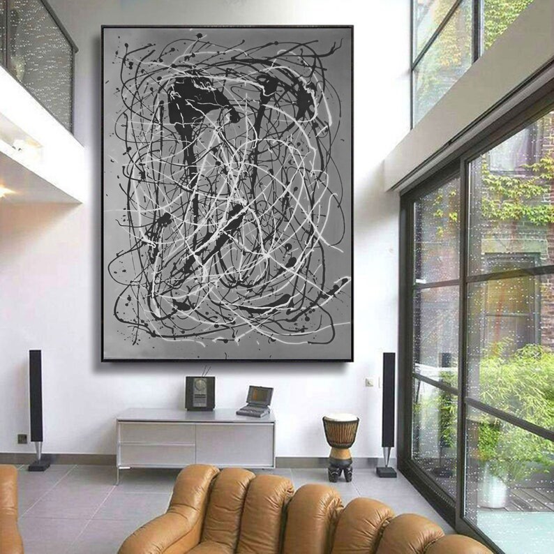 Extra Large Wall Art Canvas Office Painting Large Abstract Etsy