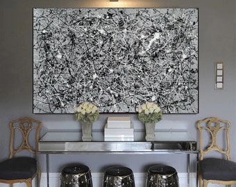 large abstract painting original artwork, grey painting, modern abstract art canvas, oversized wall art, contemporary abstract paintingEM617