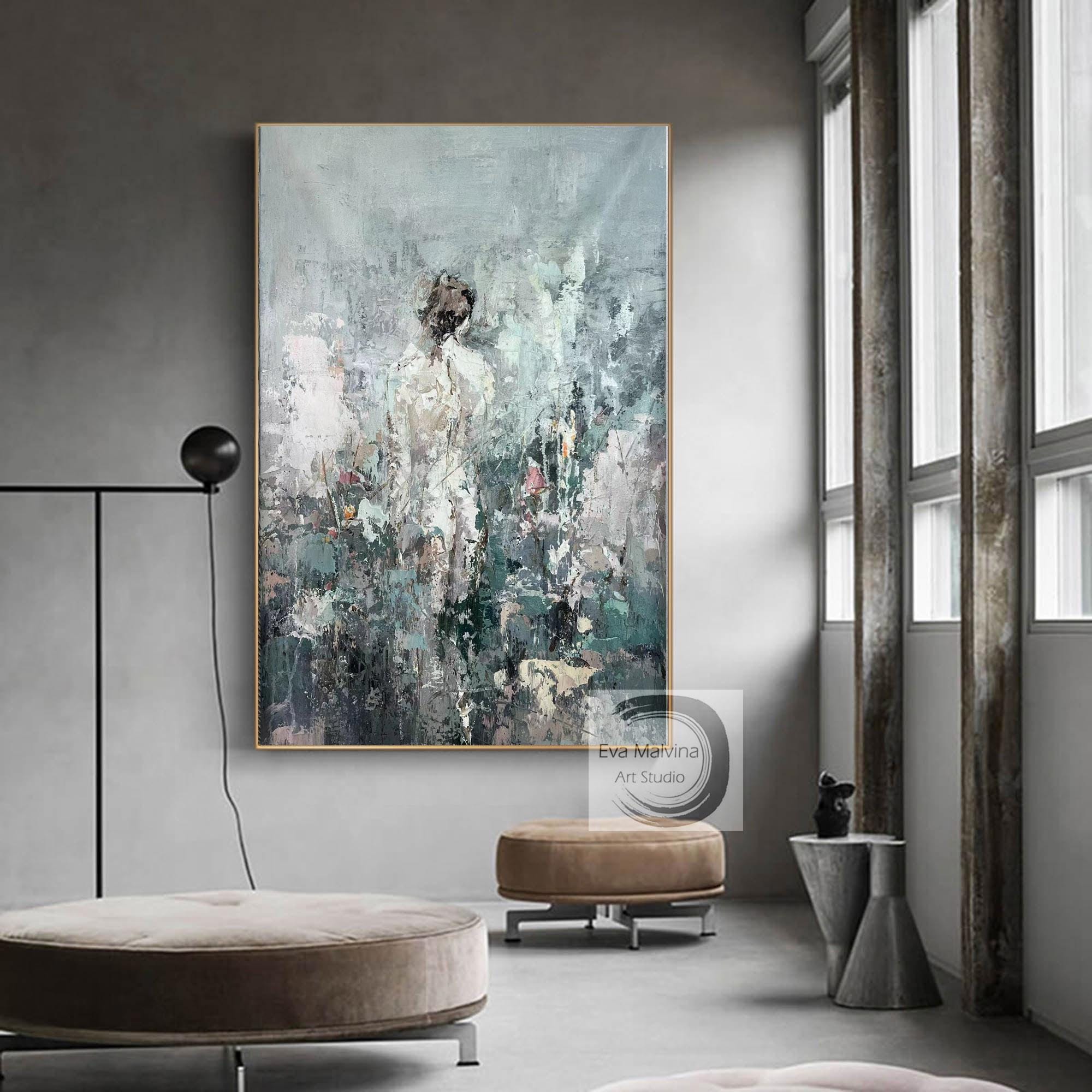 Original Wall Art Large Abstract Painting Nude Female Art Oil painting on Canvas Nude Woman Painting Nude Wall Art Living Room Art E59