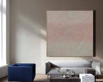 large abstract canvas art, modern abstract painting on canvas, original canvas art, pink painting on canvas, textured abstract wall art M239