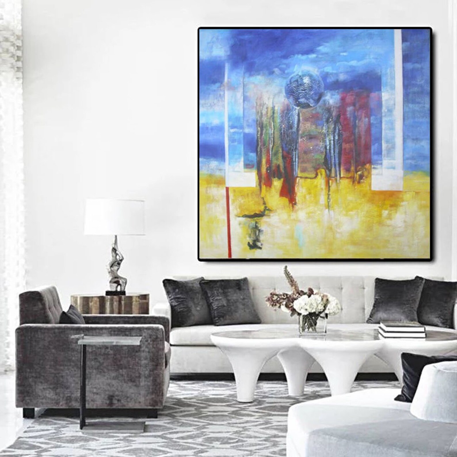 Large Canvas Art for Living Room, Modern Art Painting Abstract, Extra