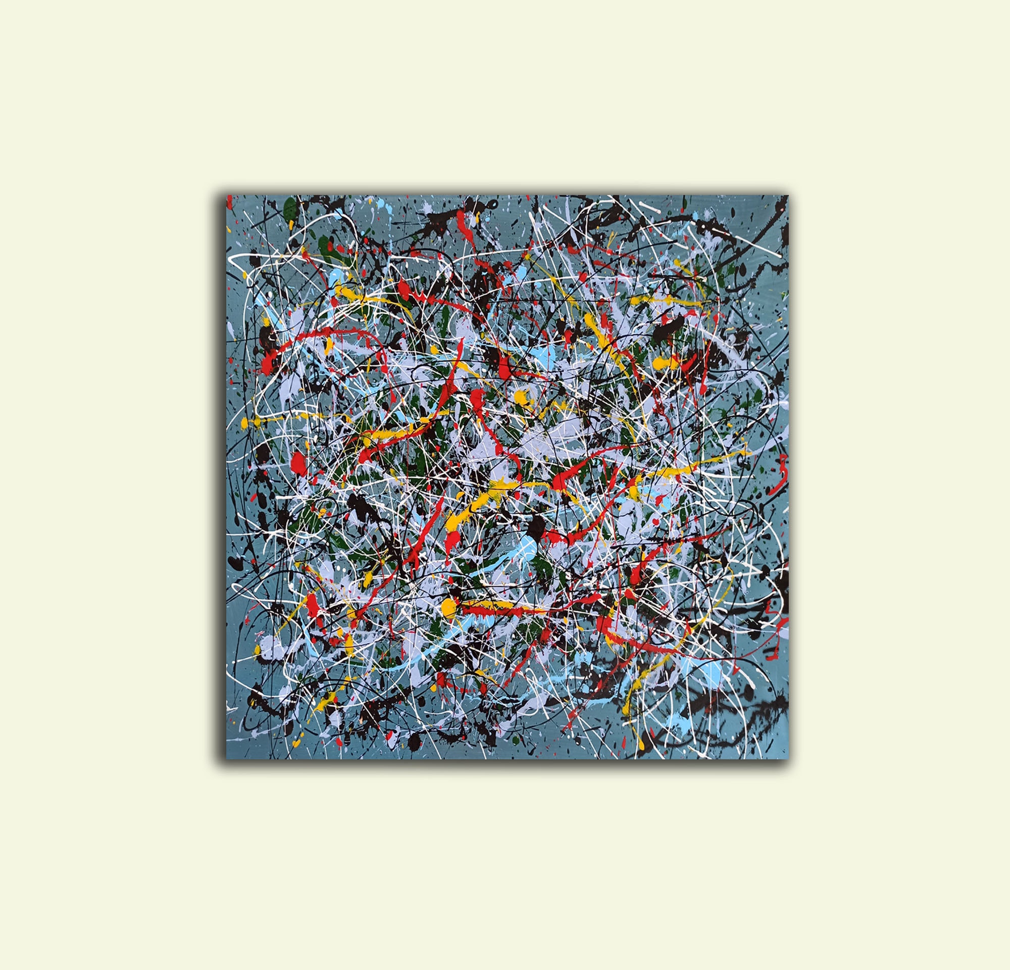 Large abstract canvas art Jackson Pollock canvas painting Etsy