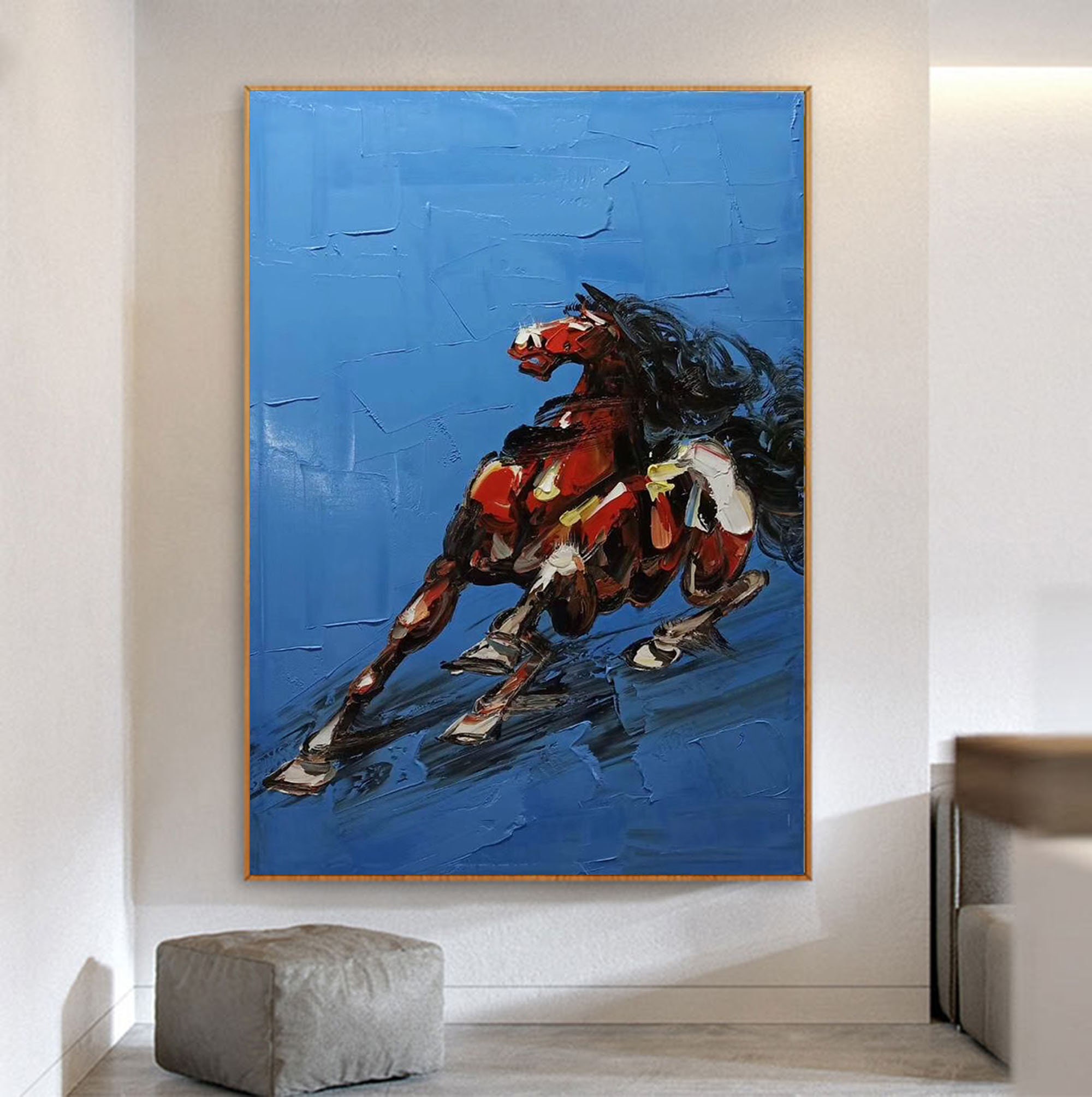 Large Canvas Wall Art, Abstract Painting Original Large, Horse Painting ...