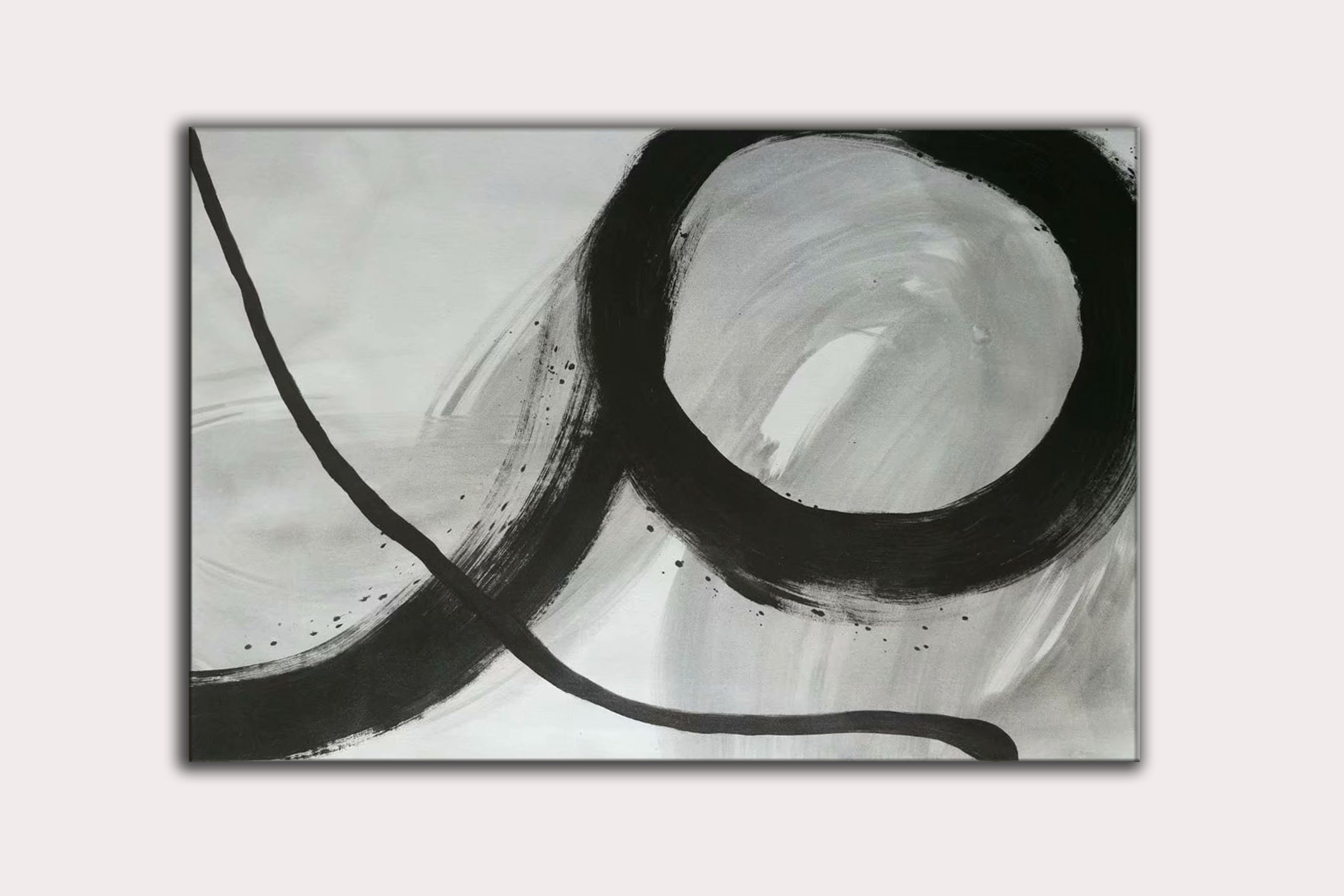 Extra Large Wall Art Black and White Abstract Painting Large Etsy