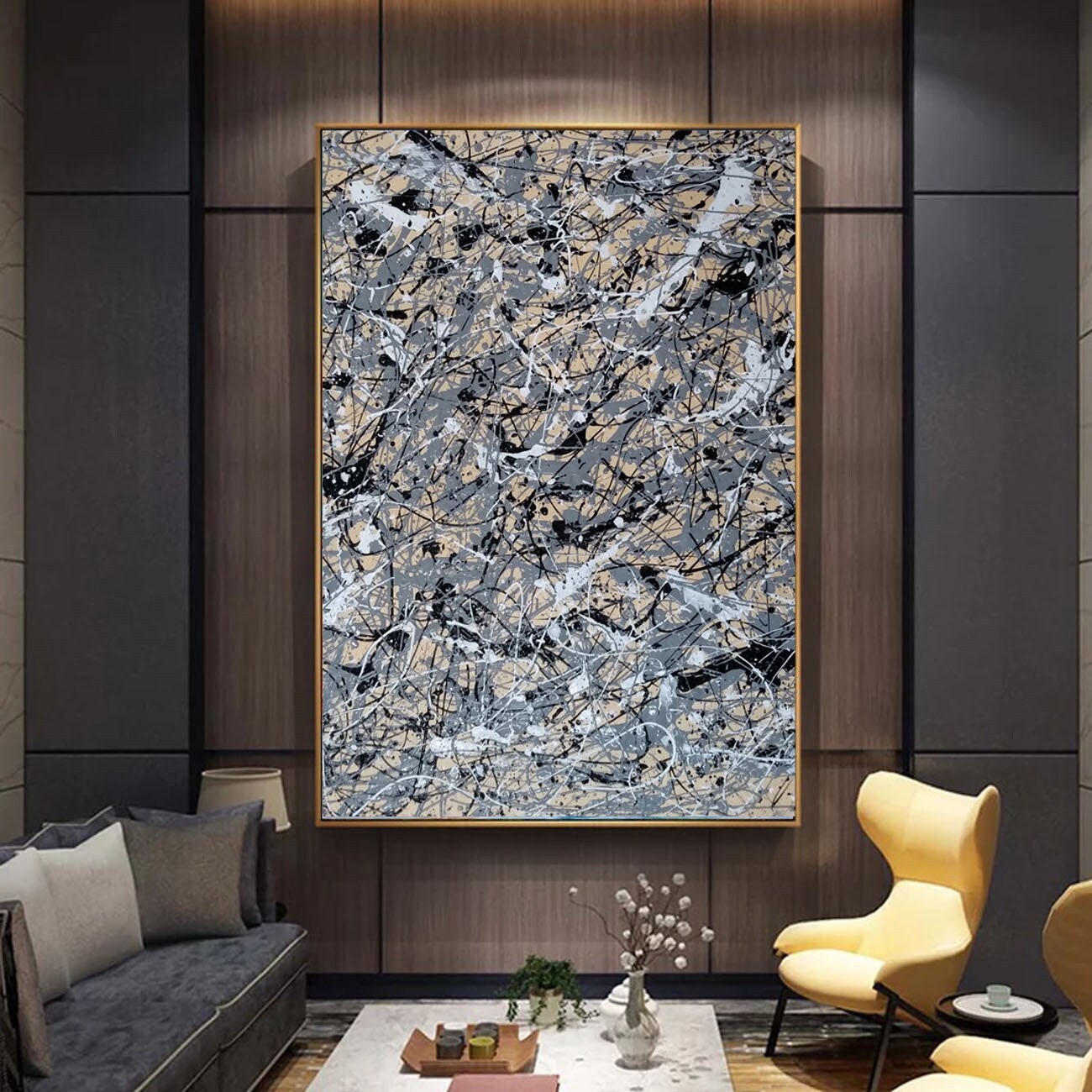 large abstract canvas art, oversized wall art canvas, large canvas painting original, extra large wall art canvas, Jackson Pollock art EM12 large abstract canvas art, oversized wall art canvas, large canvas painting original, extra large wall art canvas, Jackson Pollock art EM12